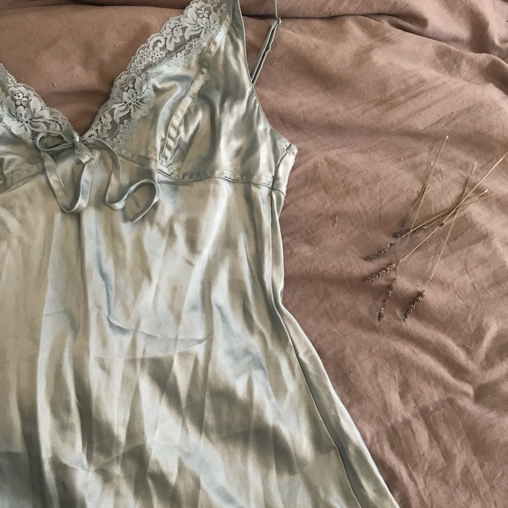 Vintage Victoria’s Secret Mint/Sage Silk Slip